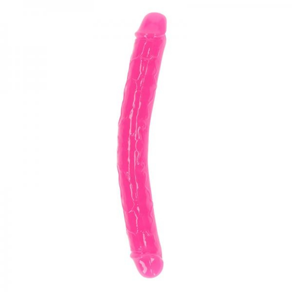 Realrock Glow In The Dark Double Dong 12 In. Dual-ended Dildo Neon Pink - Double Dildos
