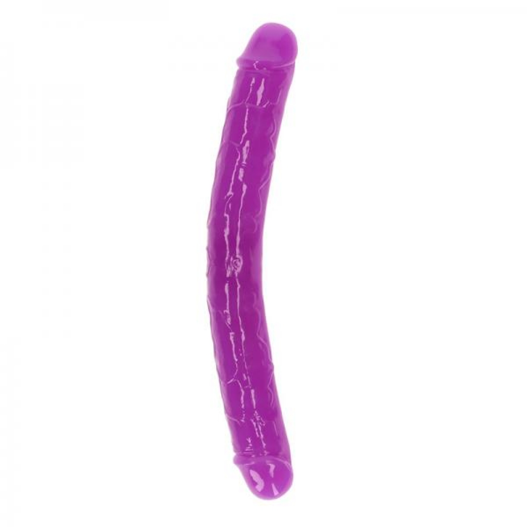 Realrock Glow In The Dark Double Dong 12 In. Dual-ended Dildo Neon Purple - Double Dildos