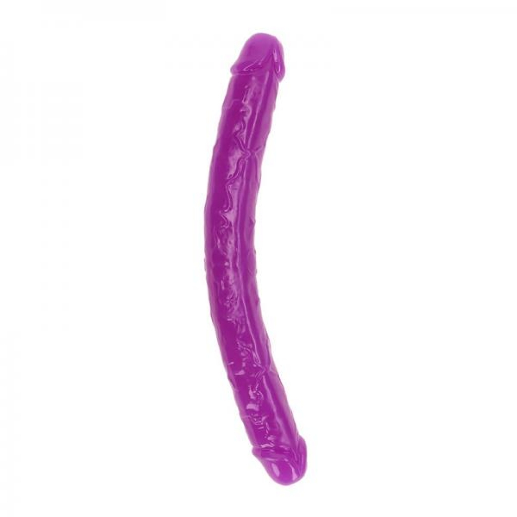 Realrock Glow In The Dark Double Dong 15 In. Dual-ended Dildo Neon Purple - Double Dildos