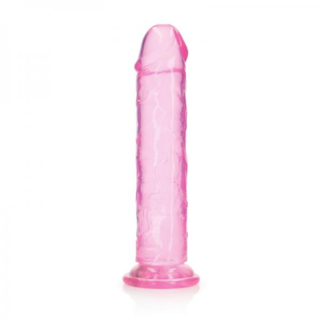 Realrock Crystal Clear Straight 11 In. Dildo Without Balls Pink - Realistic Dildos & Dongs