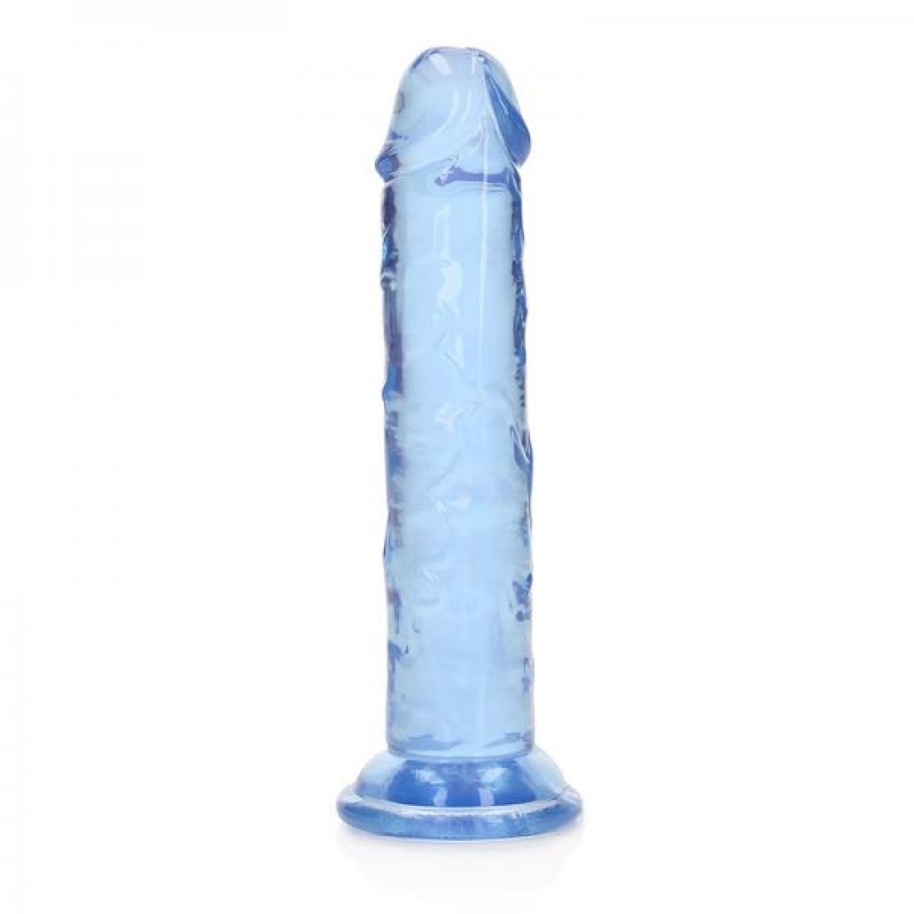 Realrock Crystal Clear Straight 6 In. Dildo Without Balls Blue - Kegel Exercisers