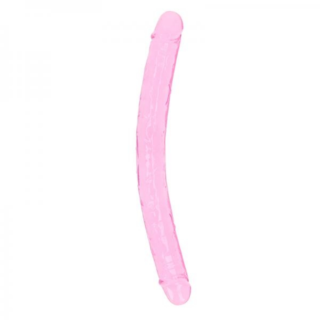 Realrock Crystal Clear Double Dong 13 In. Dual-ended Dildo Pink - Double Dildos