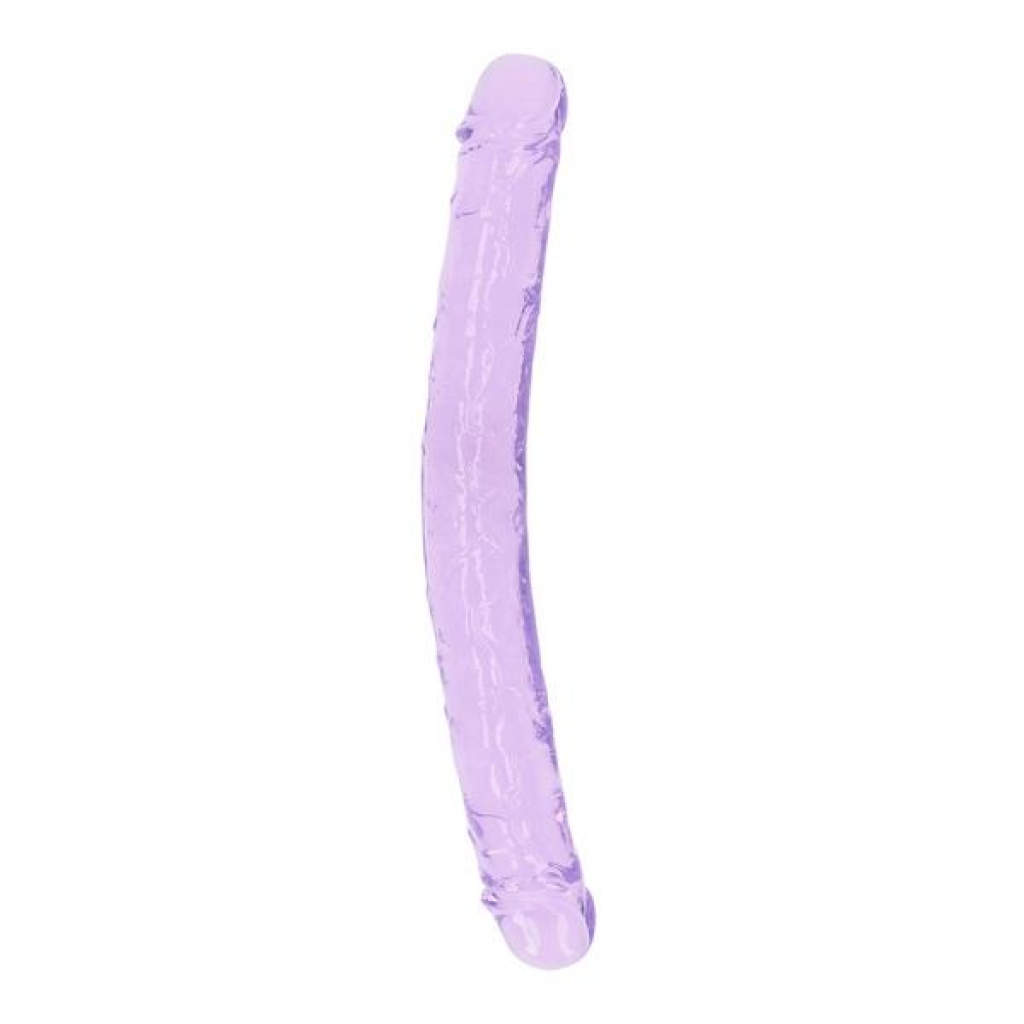 Realrock Crystal Clear Double Dong 13 In. Dual-ended Dildo Purple - Double Dildos