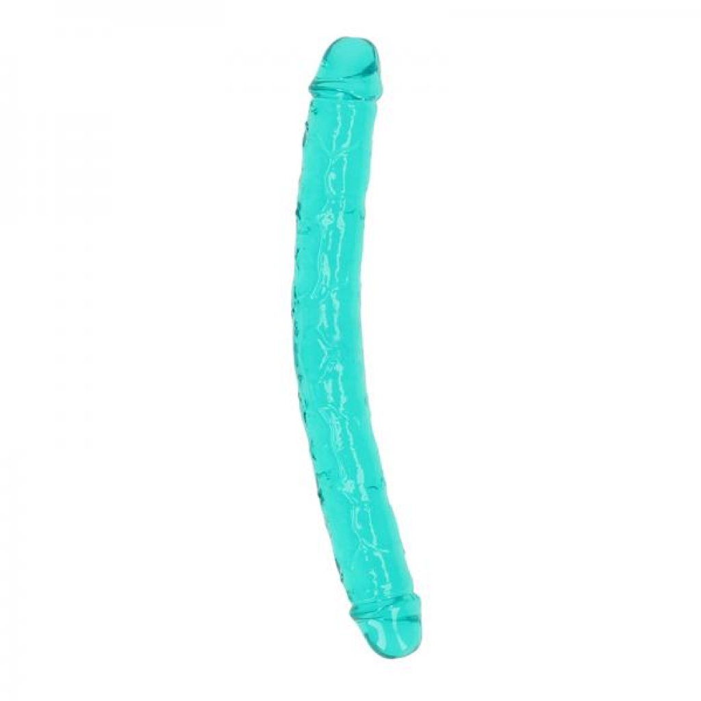 Realrock Crystal Clear Double Dong 13 In. Dual-ended Dildo Turquoise - Double Dildos