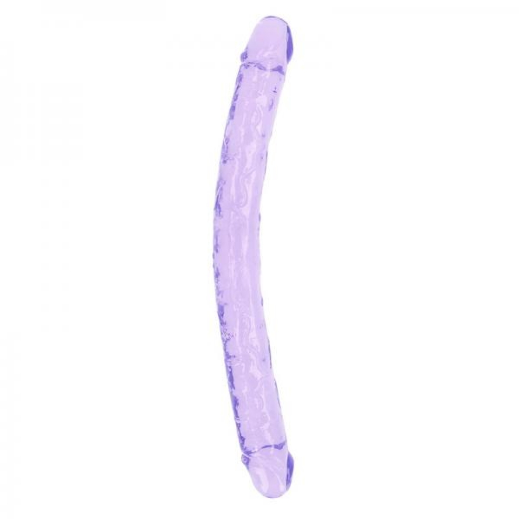Realrock Crystal Clear Double Dong 18 In. Dual-ended Dildo Purple - Double Dildos