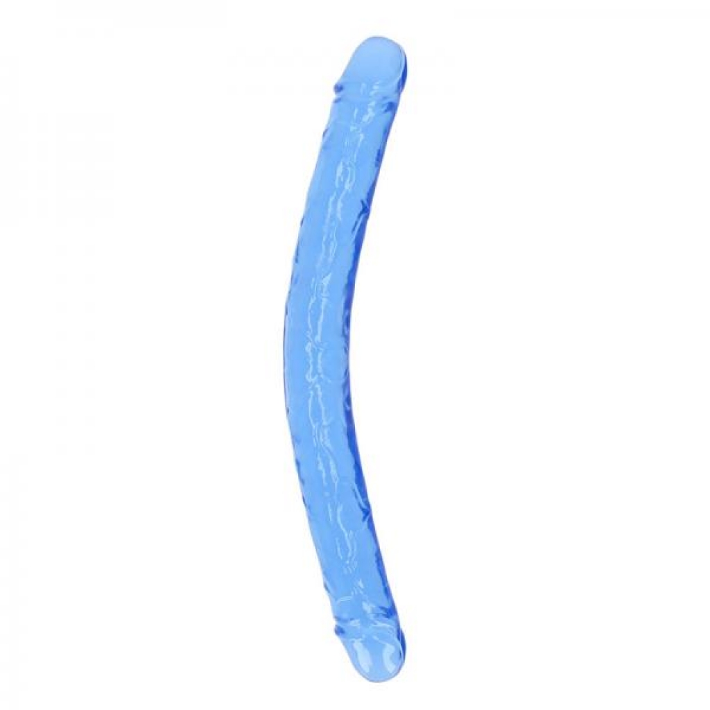 Realrock Crystal Clear Double Dong 18 In. Dual-ended Dildo Blue - Double Dildos