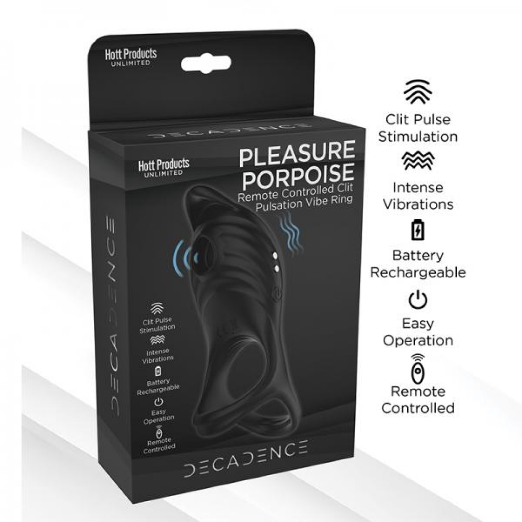 Decadence Pleasure Porpoise Cock Ring/clit Stimulator With Remote Control - Traditional