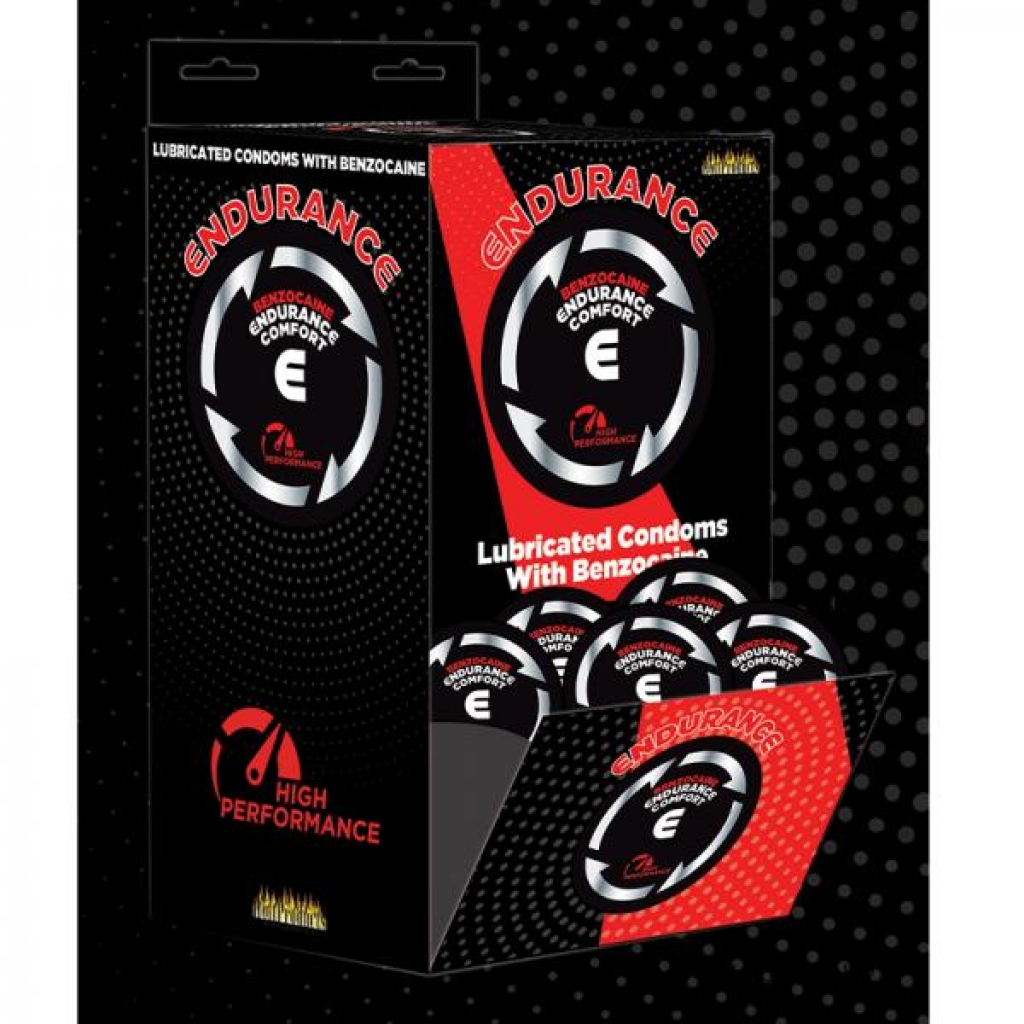 Endurance Comfort Benzocaine Condoms (singles) 144 Pcs Display - Condoms