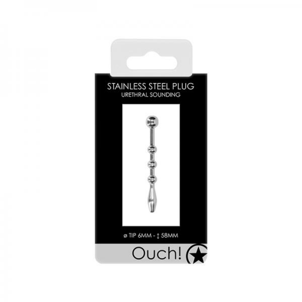 Ouch! Urethral Sounding - Metal Plug - 6 Mm - Medical Play