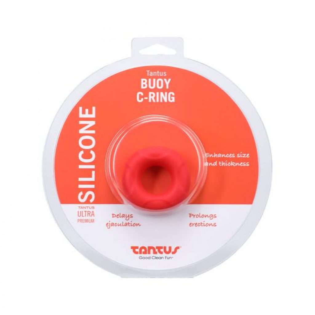 Tantus Buoy C-ring - Medium - Crimson - Classic Penis Rings