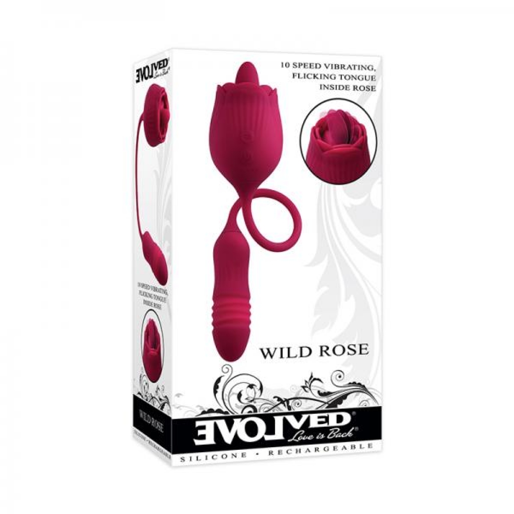 Evolved Wild Rose Silicone Rechargeable Red - Tongues