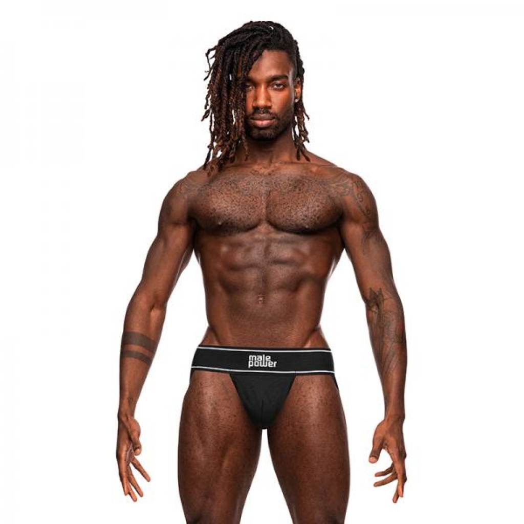 Male Power Modal Rib Jock Black S/m - Mens Underwear