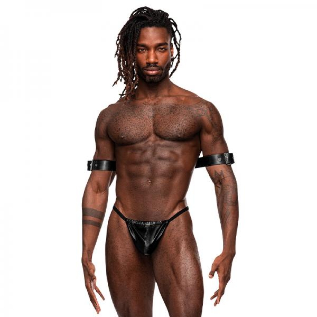 Male Power Men's Leather Pisces Black O/s - Mens Underwear