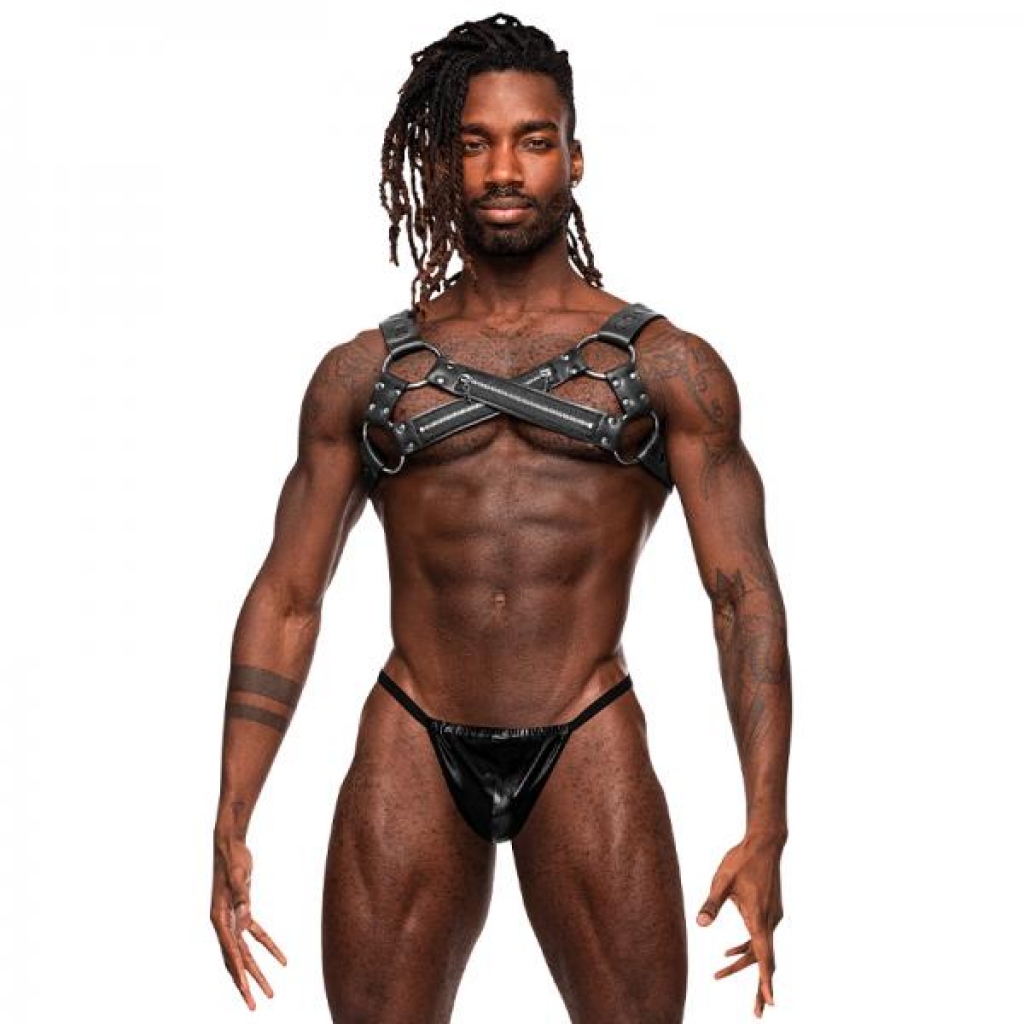 Male Power Men's Leather Virgo Black O/s - Mens Underwear