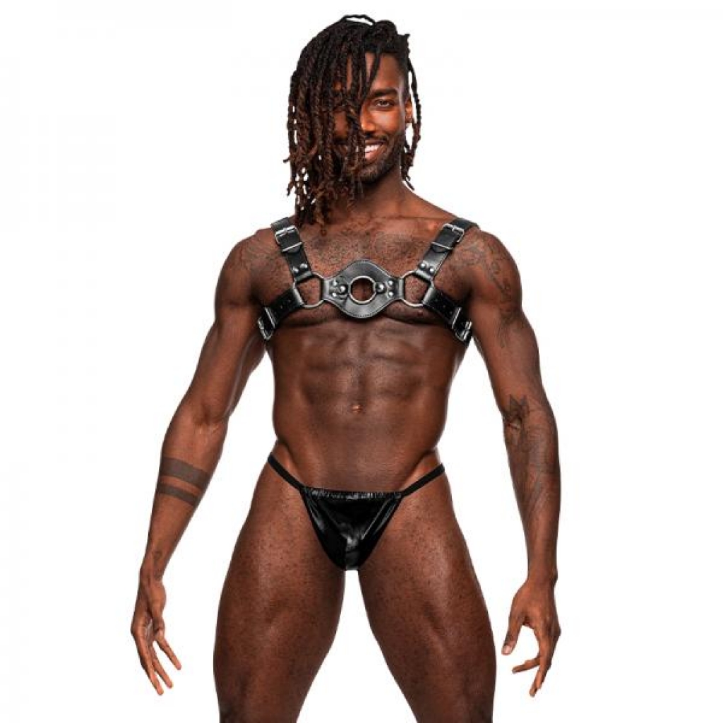 Male Power Men's Leather Libra Black O/s - Mens Underwear