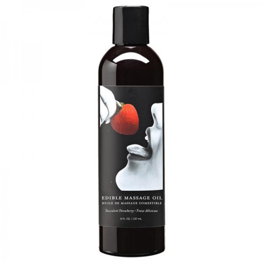 Earthly Body Edible Massage Lotion Strawberry 8 Oz. - Sensual Massage Oils & Lotions