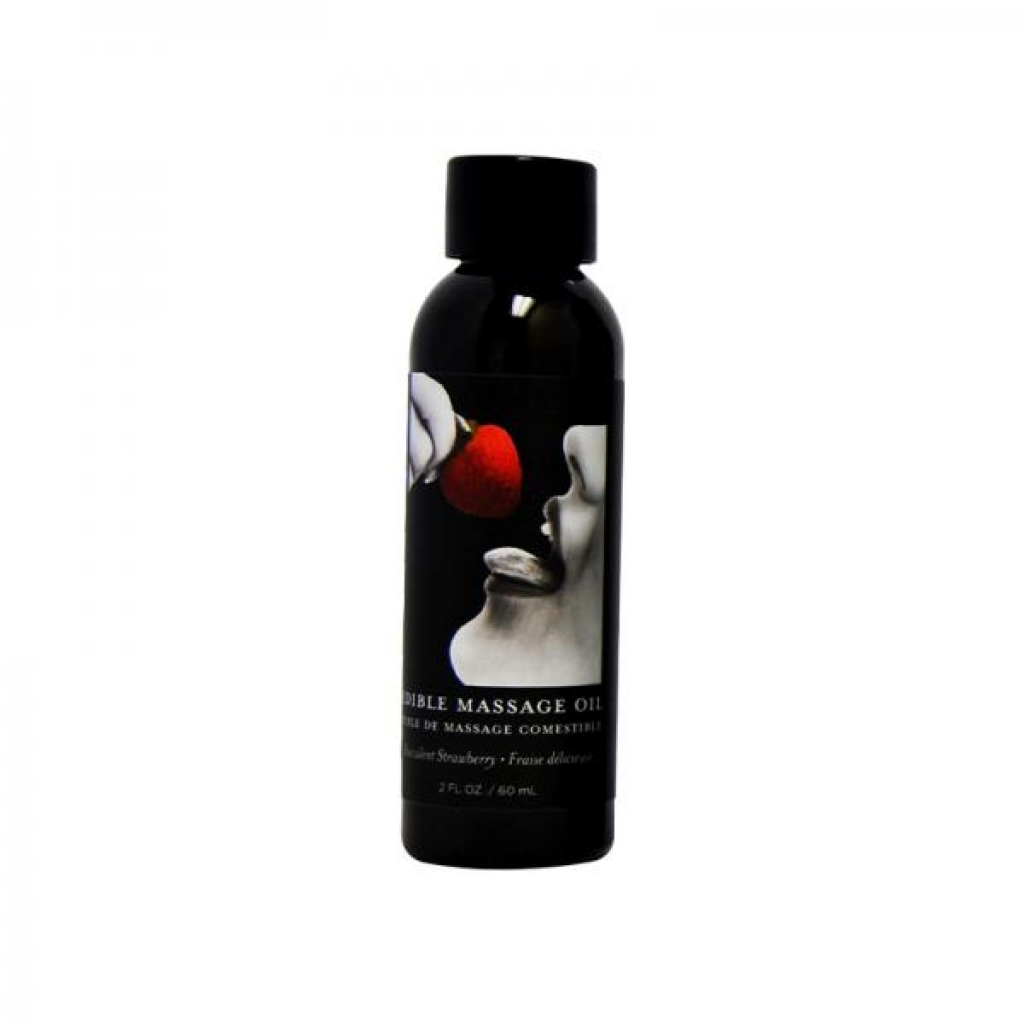 Earthly Body Edible Massage Lotion Strawberry 2 Oz. - Sensual Massage Oils & Lotions