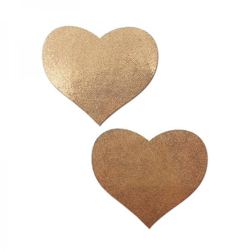 Pastease Love: Liquid Rose Gold Heart Nipple Pasties - Pasties, Tattoos & Accessories