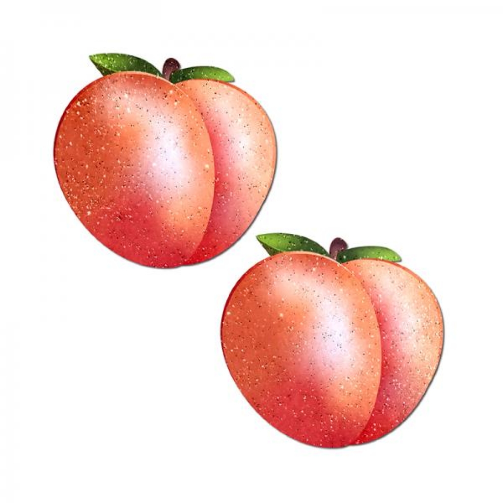 Pastease Peach: Fuzzy Sparkling Georgia Peaches Nipple Pasties - Pasties, Tattoos & Accessories