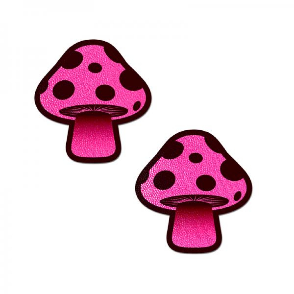 Pastease Mushroom: Neon Pink Shroom Nipple Pasties - Pasties, Tattoos & Accessories