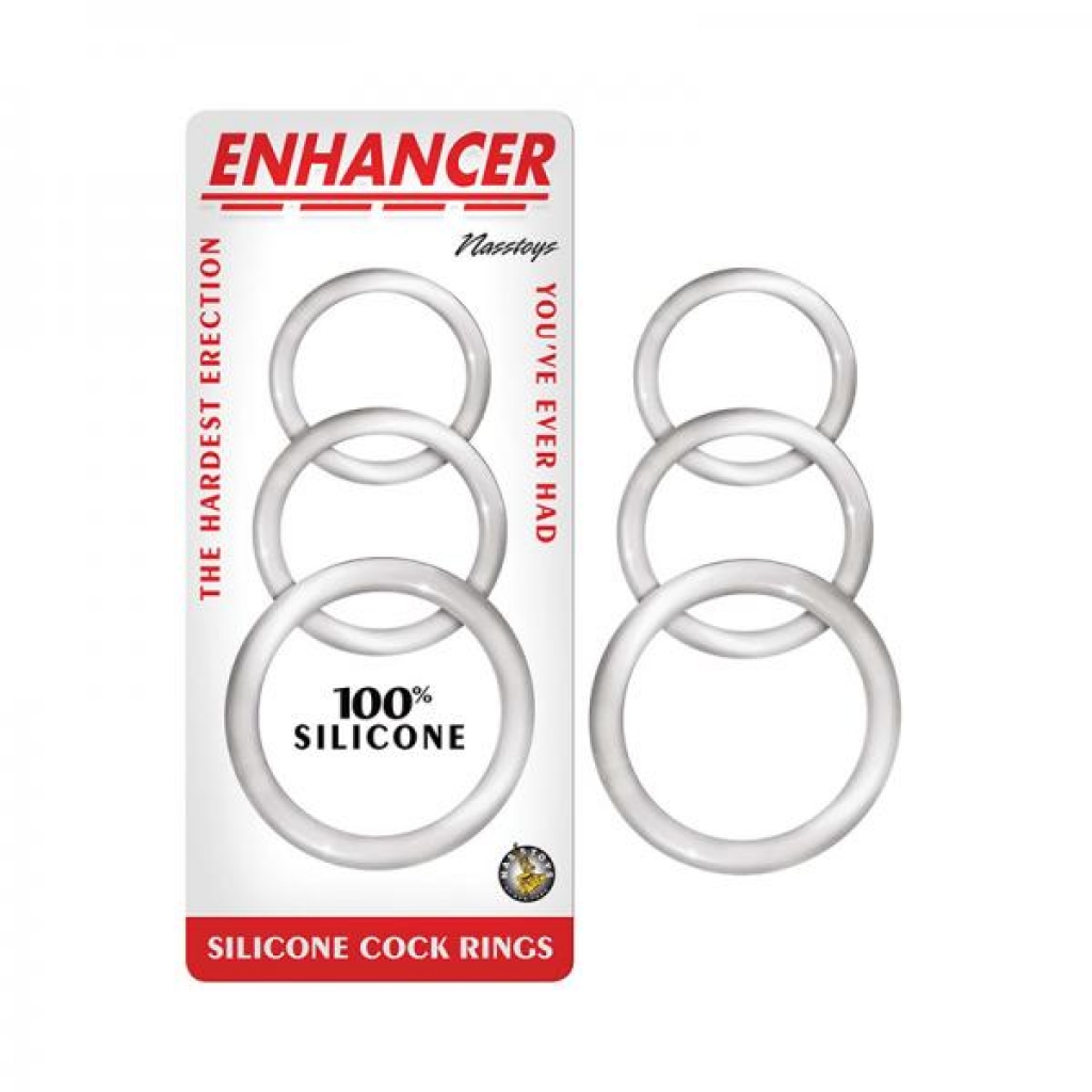 Enhancer Silicone Cockrings Clear Set Of 3 - Cock Ring Trios