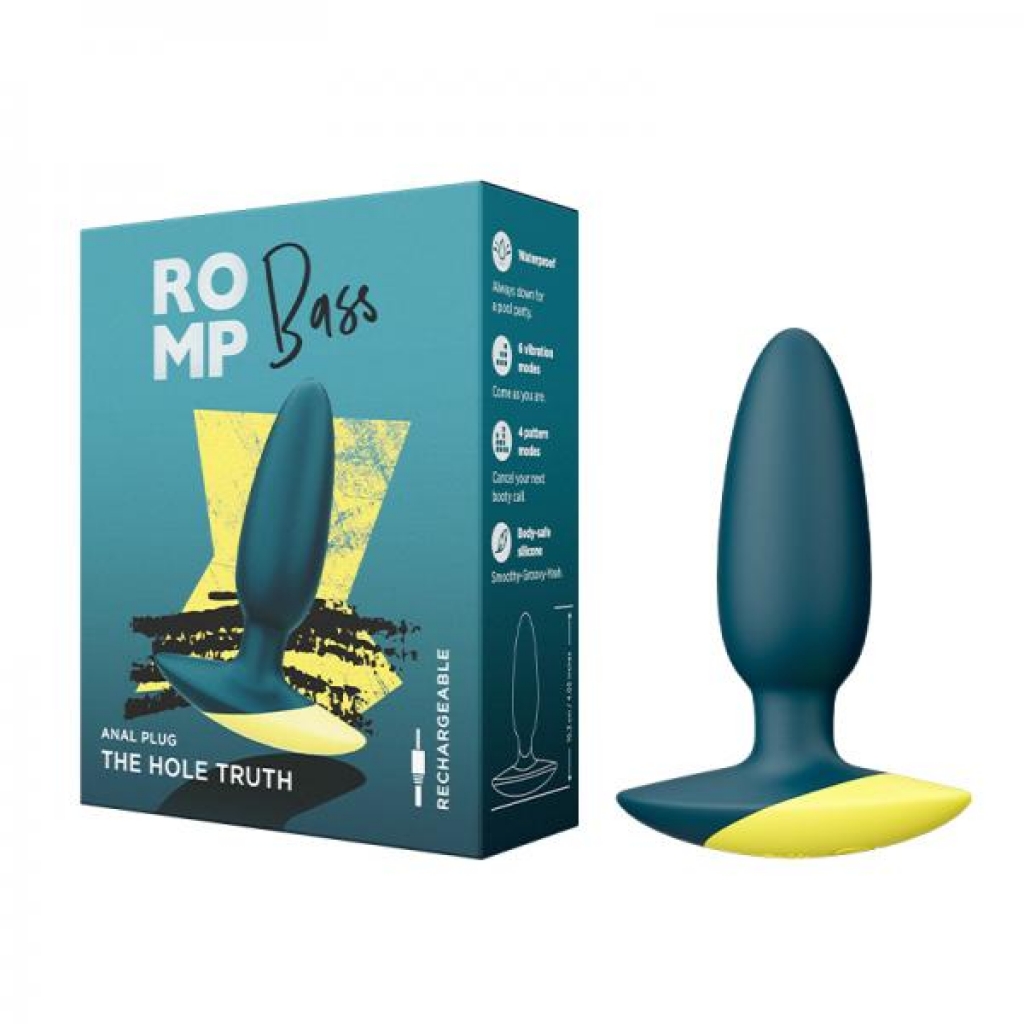 Romp Bass Rechargeable Silicone Vibrating Anal Plug Dark Green - Anal Plugs