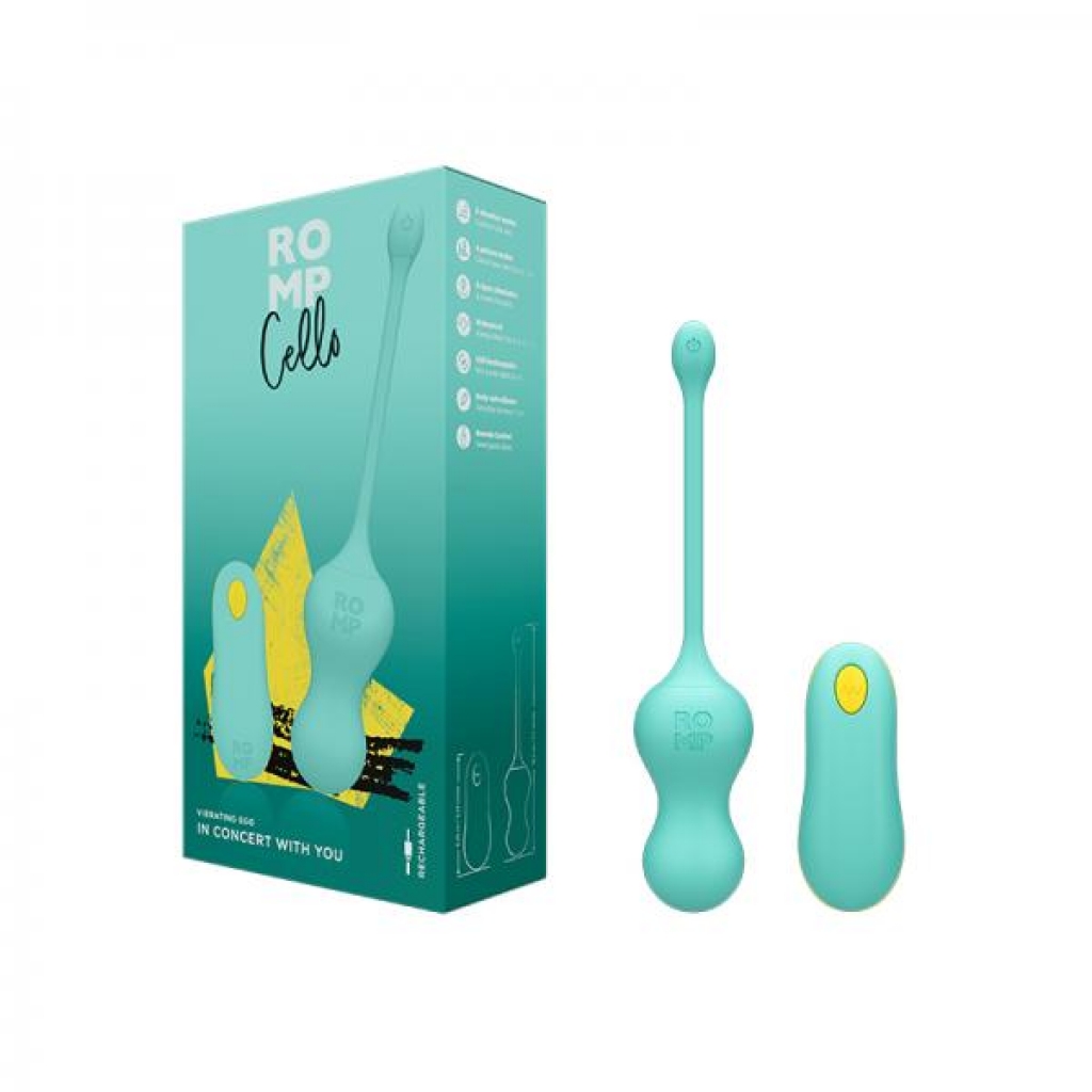 Romp Cello Rechargeable Remote-controlled Silicone G-spot Egg Vibrator Light Teal - Discreet