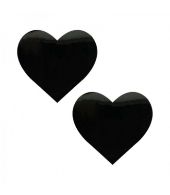 Neva Nude Pasty Black Wet Vinyl Dom Squad Heart - Pasties, Tattoos & Accessories
