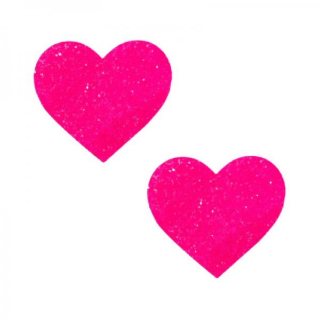 Neva Nude Pasty Super Sparkle Watermelly Pink Blacklight Glitter I Heart U - Pasties, Tattoos & Accessories