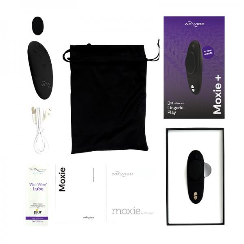 We-vibe Moxie+ Rechargeable Remote-controlled Silicone Wearable Clitoral Vibrator Black - Luxury