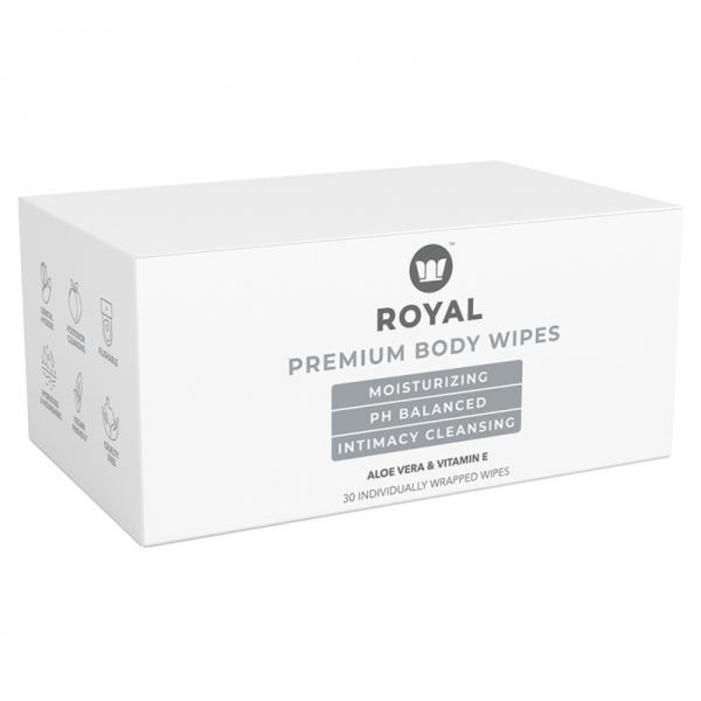 Royal Condom Intimacy Cleansing Wipes Box 30 Count - Condoms