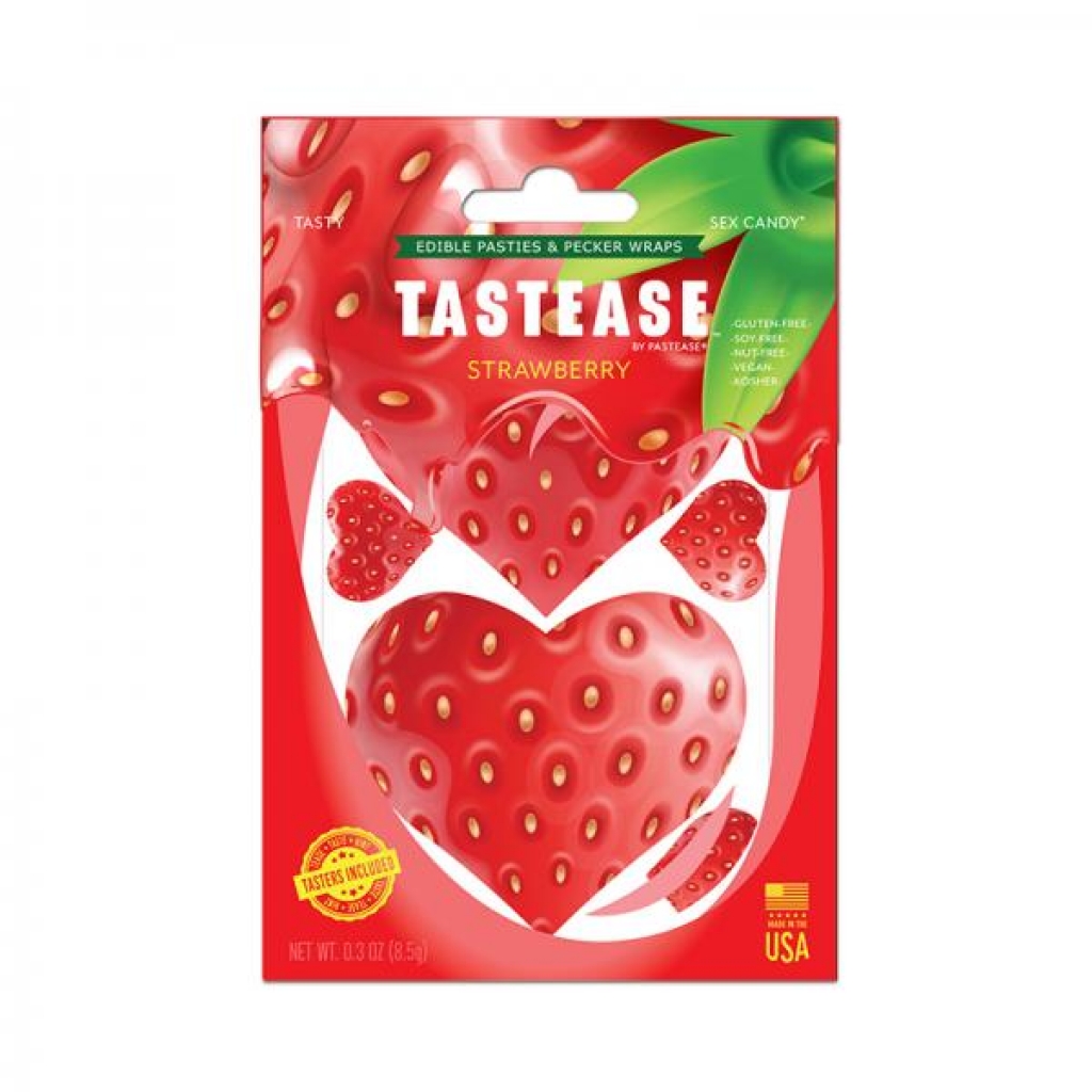 Tastease By Pastease Strawberry Candy Edible Pasties & Pecker Wraps - Pasties, Tattoos & Accessories