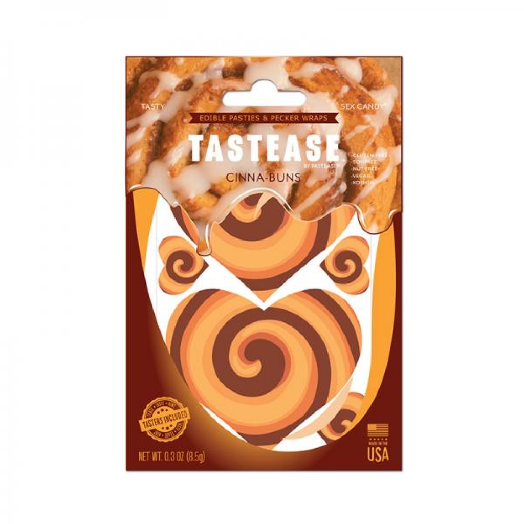 Tastease By Pastease Cinna-buns Cinnamon Roll Candy Edible Pasties & Pecker Wraps - Pasties, Tattoos & Accessories