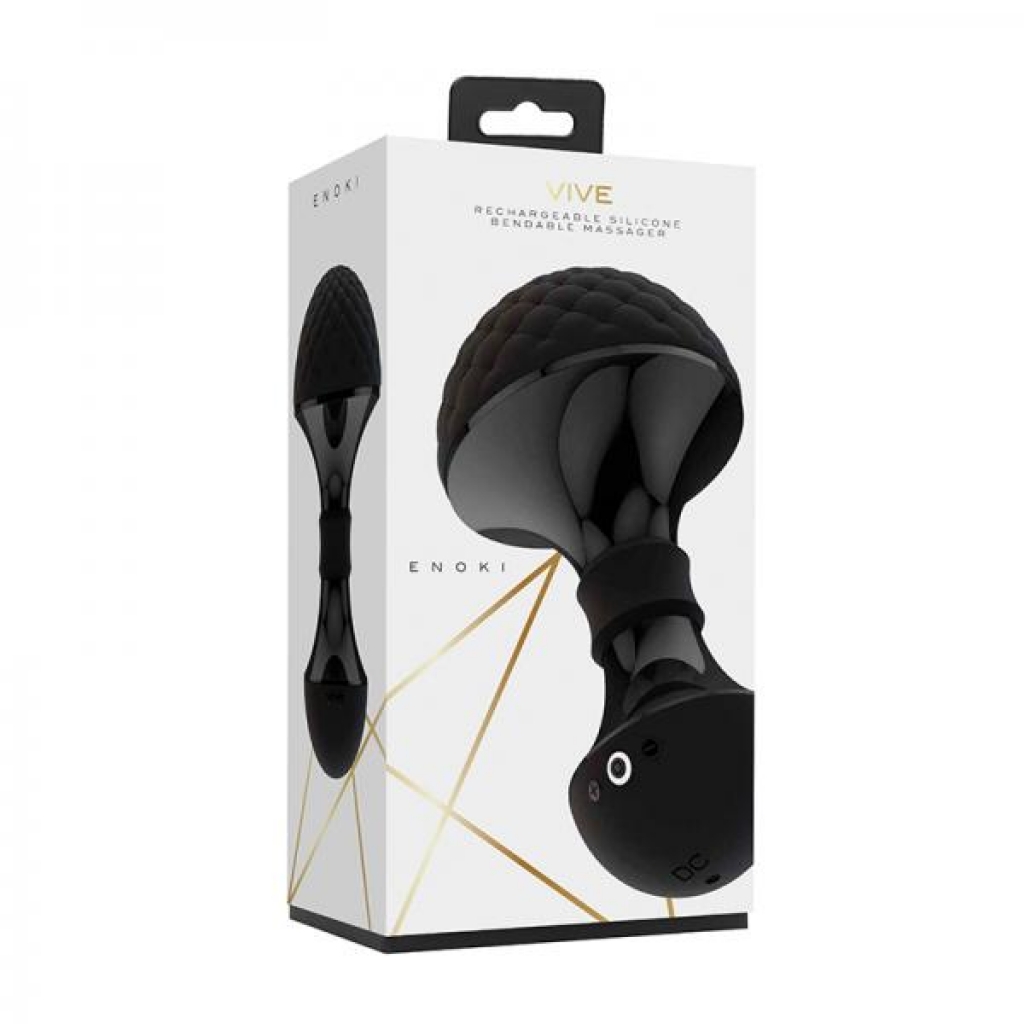 Vive Enoki Rechargeable Bendable Silicone Massager Black - Body Massagers