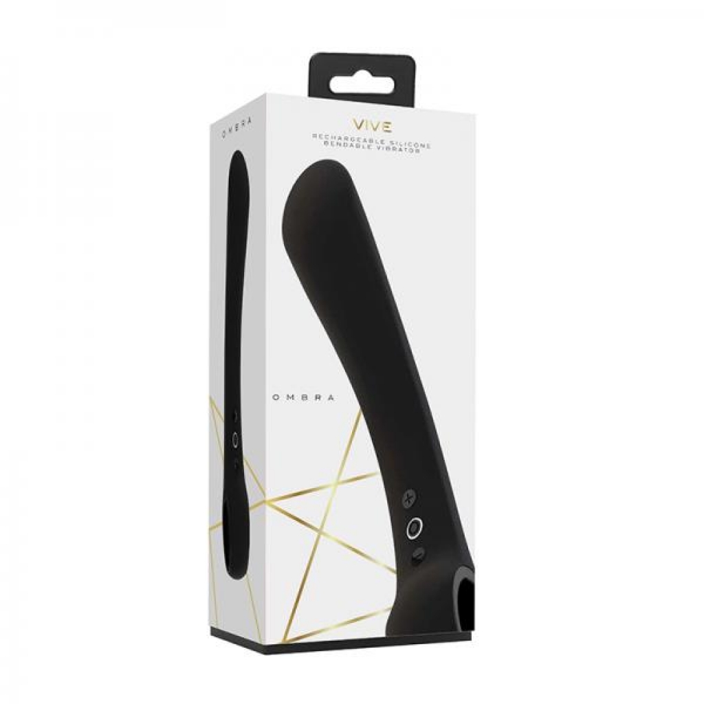 Vive Ombra Rechargeable Bendable Silicone Vibrator Black - Traditional