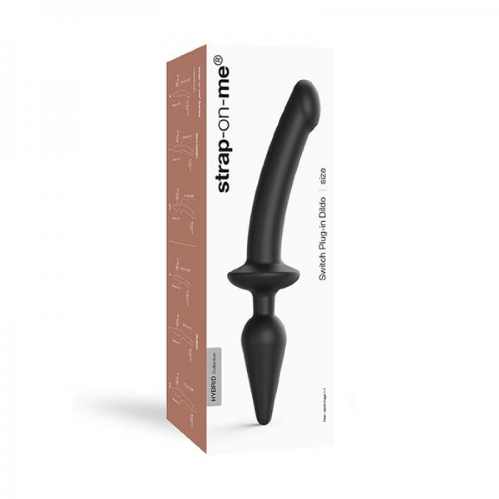Strap-on-me Hybrid Collection Switch Plug-in Realistic Dildo Dual-ended Black L - Anal Plugs