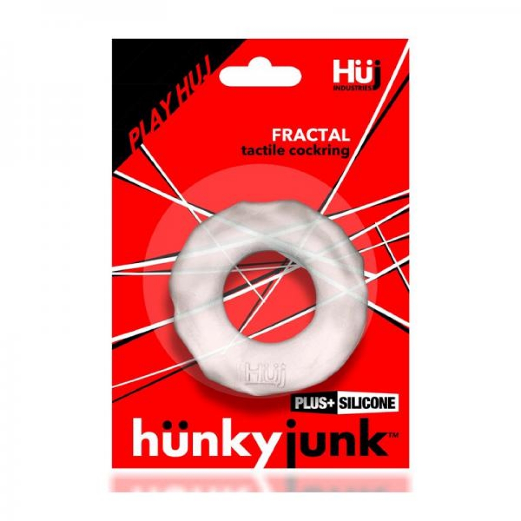 Hunkyjunk Fractal Tactile Cockring Clear Ice - Couples Vibrating Penis Rings