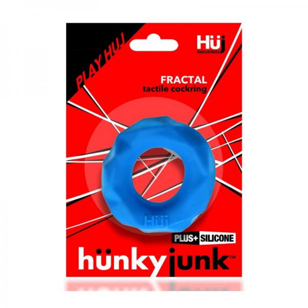 Hunkyjunk Fractal Tactile Cockring Teal Ice - Couples Vibrating Penis Rings