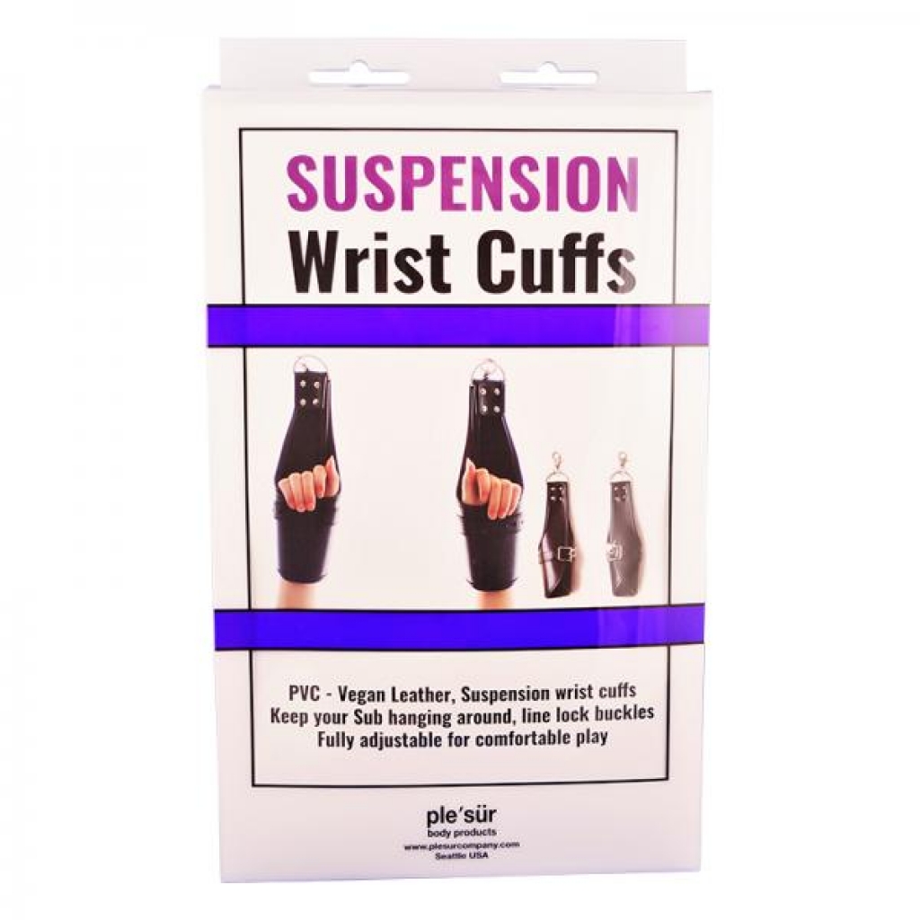 Ple'sur Pvc Locking Cuff Suspension Restraints Black - Babydolls & Slips