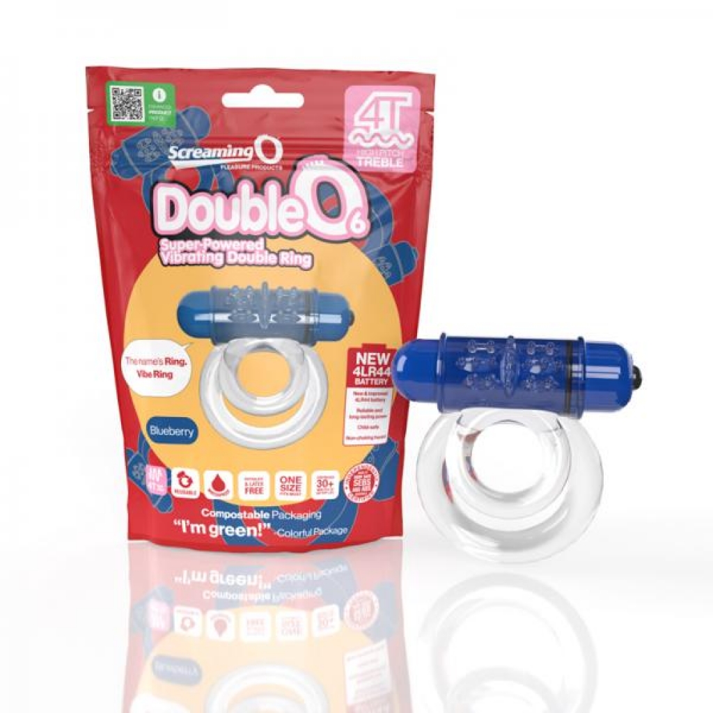 Screaming O 4t Doubleo 6 Vibrating Double Cockring Blueberry - Couples Vibrating Penis Rings