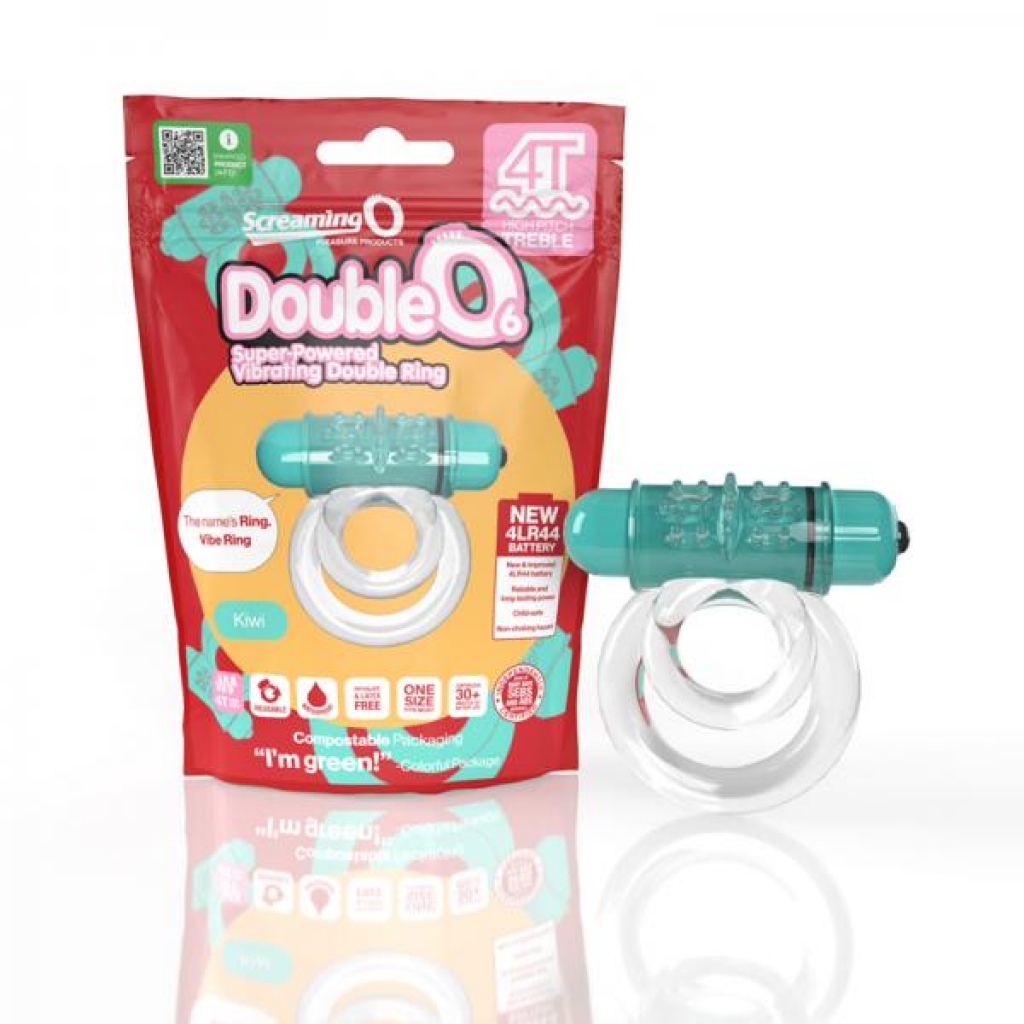 Screaming O 4t Doubleo 6 Vibrating Double Cockring Kiwi - Couples Penis Rings
