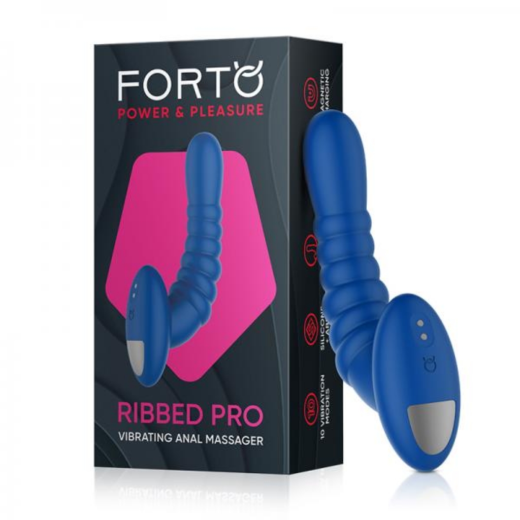 Forto Ribbed Pro Vibrating Massager Blue - Body Massagers