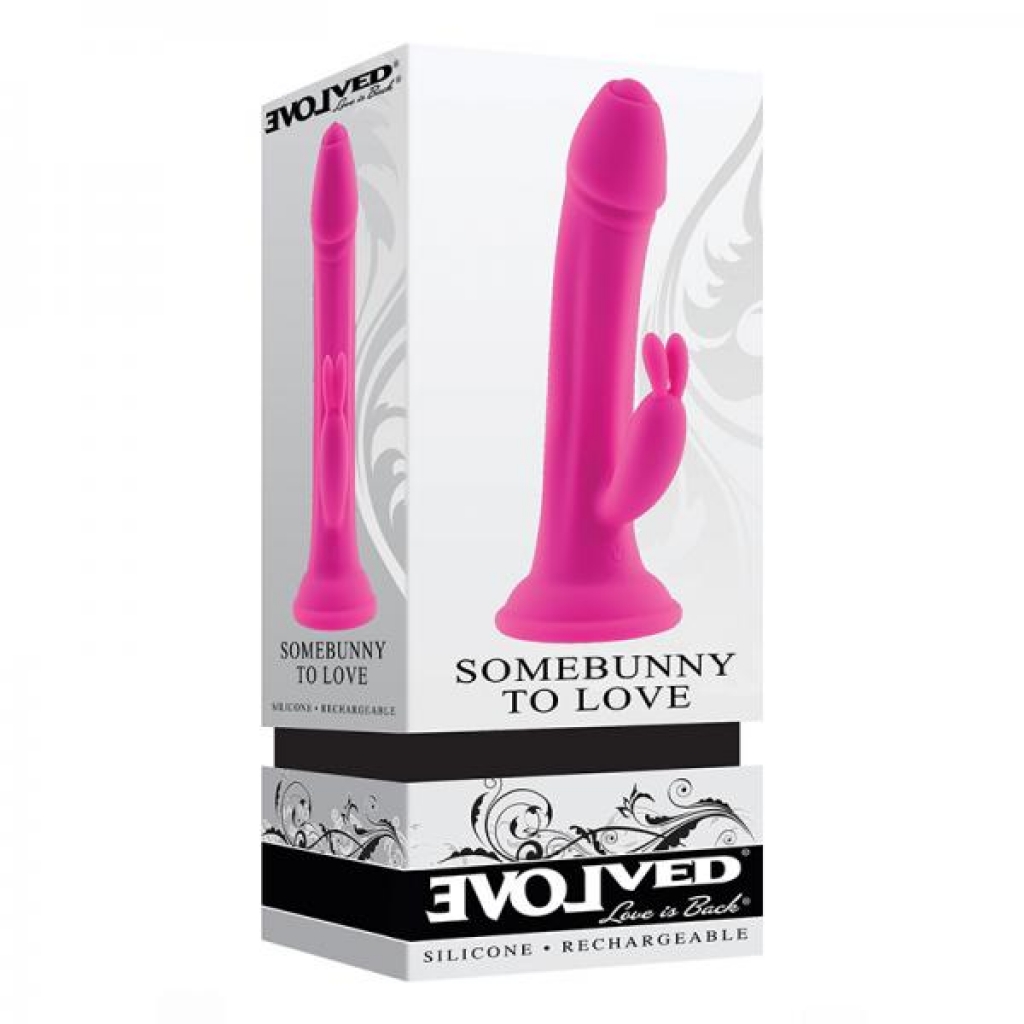 Evolved Somebunny To Love Rechargeable Realistic Rabbit With Suction Cup Silicone Pink - Rabbit Vibrators