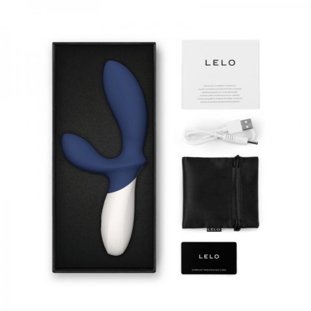 Lelo Loki Wave 2 Rechargeable Silicone Dual Stimulation Prostate Vibrator Base Blue - Prostate Toys