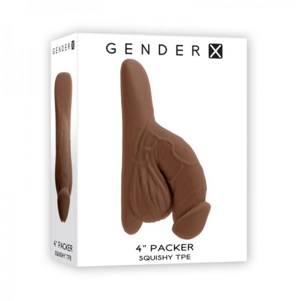 Gender X 4 In. Packer Dark - Hollow Strap-ons