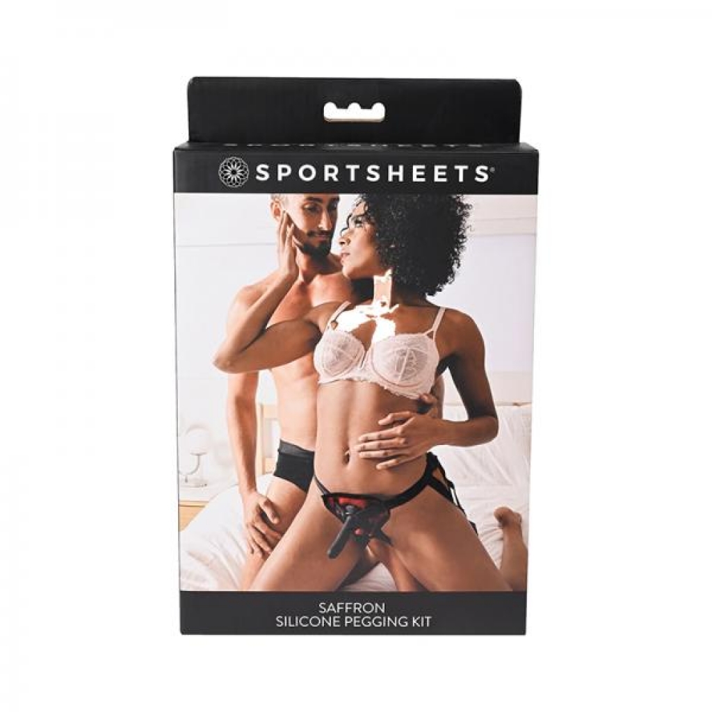 Sportsheets Saffron Silicone Pegging Kit With Adjustable Strap-on Harness & 5 In. Dildo - Bullet Vibrators