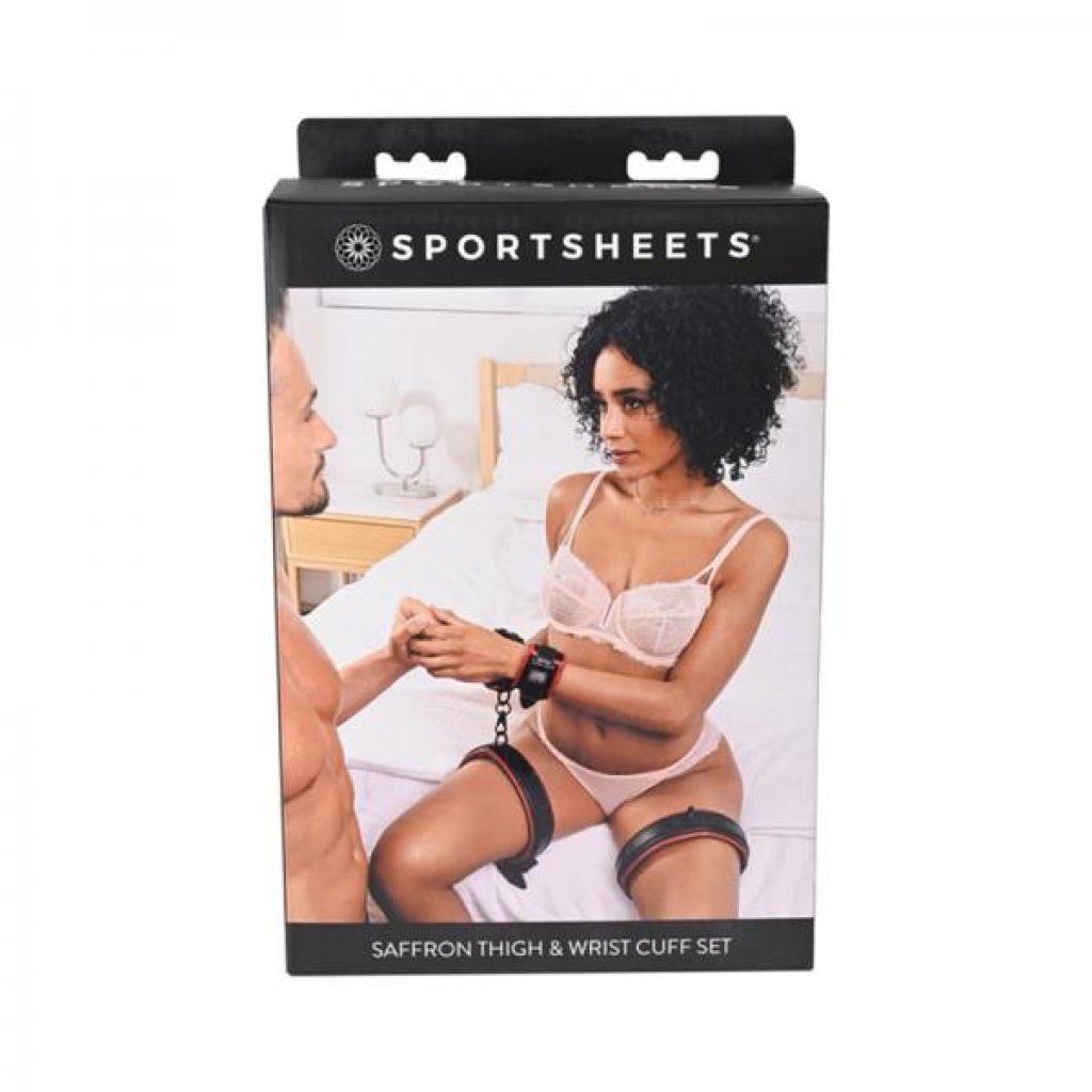 Sportsheets Saffron Adjustable Thigh & Wrist Cuff Set - Handcuffs