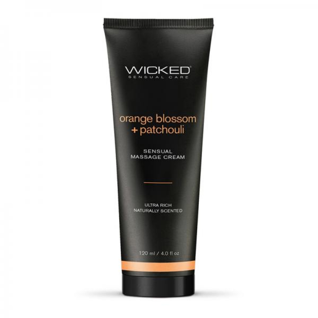 Wicked Orange Blossom + Patchouli Sensual Massage Cream 4 Oz. - Sensual Massage Oils & Lotions