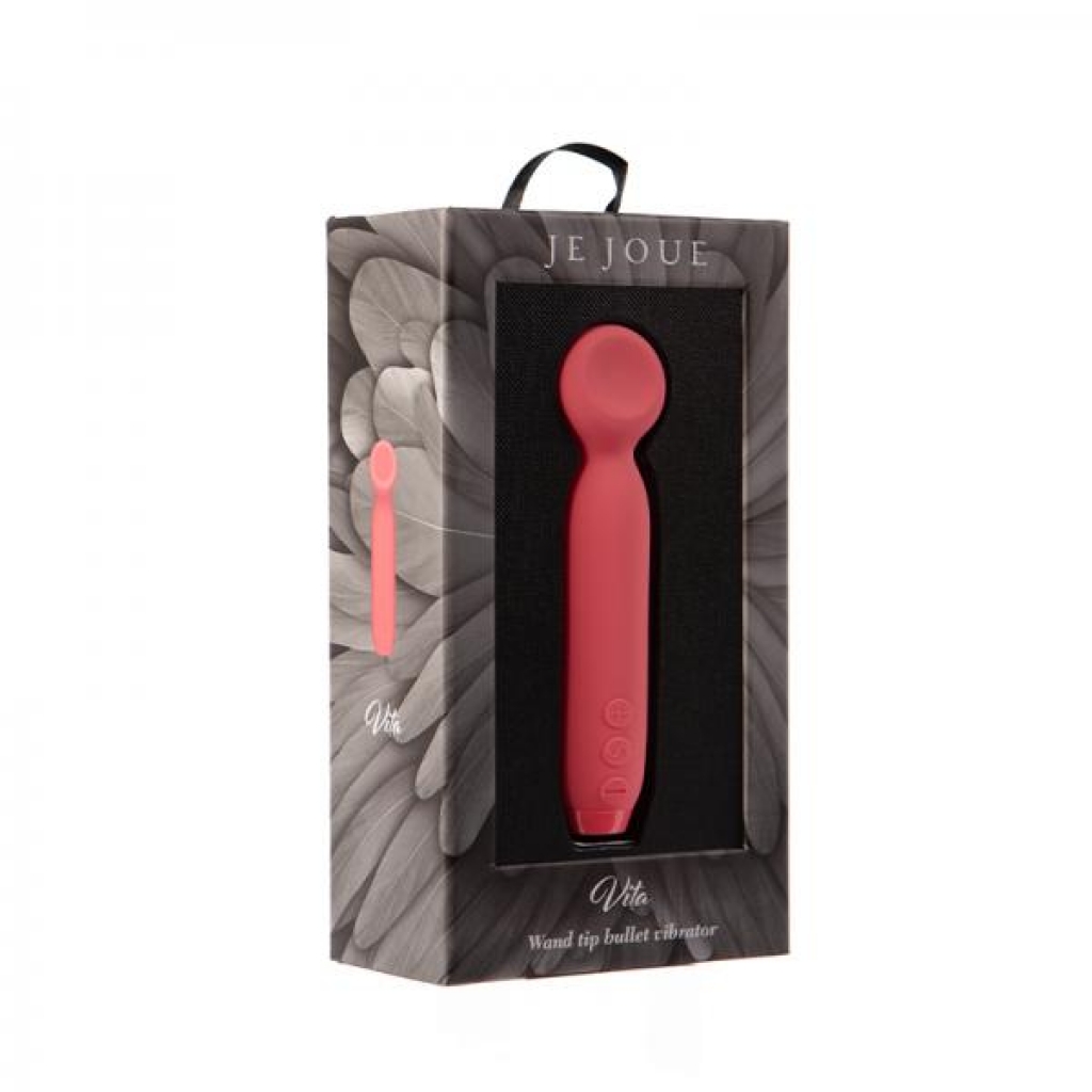 Je Joue Vita Rechargeable Silicone Wand Tip Bullet Vibrator Watermelon Pink - Body Massagers