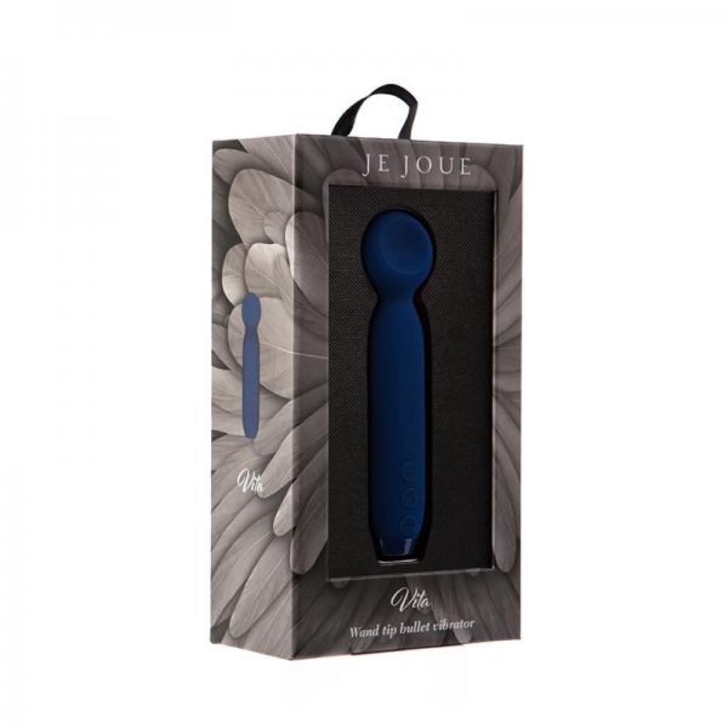 Je Joue Vita Rechargeable Silicone Wand Tip Bullet Vibrator Cobalt Blue - Body Massagers